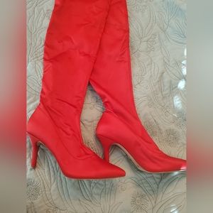 Over the knee red boots size 9.5